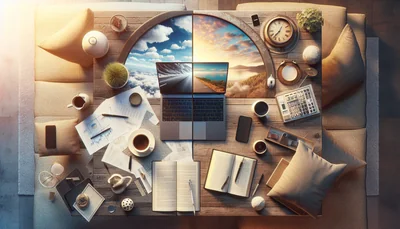 Comment trouver l’équilibre entre vie professionnelle et vie personnelle en tant qu’entrepreneur ? - AI generated illustration